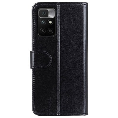 Xiaomi Redmi 10 открываемый чёрный кожаный чехол - книжка | Vacins.lv