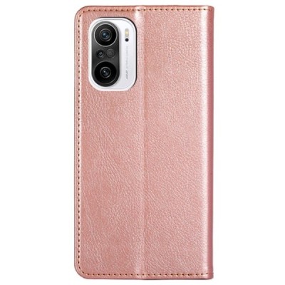 Xiaomi Poco F3 (Mi 11i) Solīds zelta ādas atvērams maciņš | Vacins.lv