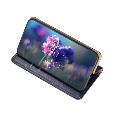 Твердый синий кожаный чехол-книжка для Xiaomi Poco F3 и Xiaomi Mi 11i | Vacins.lv