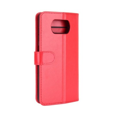Xiaomi Poco X3 (X3 Pro) atvēramais ādas sarkans maciņš, grāmata (maks) | Vacins.lv