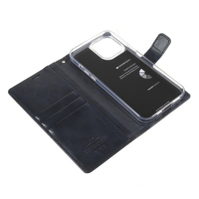 Mercury Blue Moon кожаный чехол-книжка Apple iPhone 13 Pro Max чёрного цвета | Vacins.lv