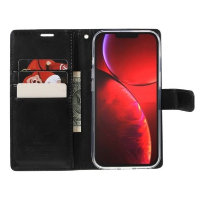 Mercury Blue Moon кожаный чехол-книжка Apple iPhone 13 чёрного цвета | Vacins.lv