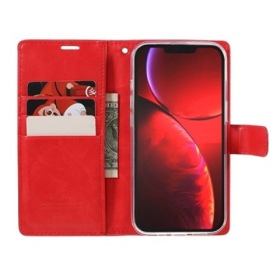Mercury Blue Moon кожаный чехол-книжка Apple iPhone 13 красного цвета | Vacins.lv