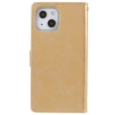 Mercury Blue Moon кожаный чехол-книжка Apple iPhone 13 золотого цвета | Vacins.lv