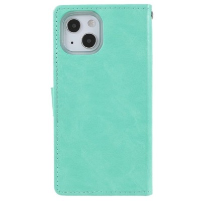 Mercury Blue Moon Apple iPhone 13 atvērams piparmētru ādas maciņš - maks | Vacins.lv