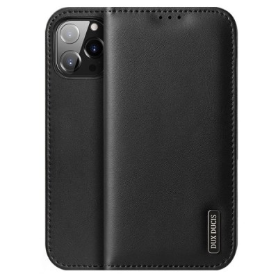 „Dux Ducis“ Hivo серии Apple iPhone 13 Pro Max чёрный кожаный чехол-книжка | Vacins.lv