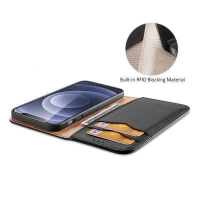 „Dux Ducis“ Hivo серии Apple iPhone 13 Mini чёрный кожаный чехол-книжка | Vacins.lv