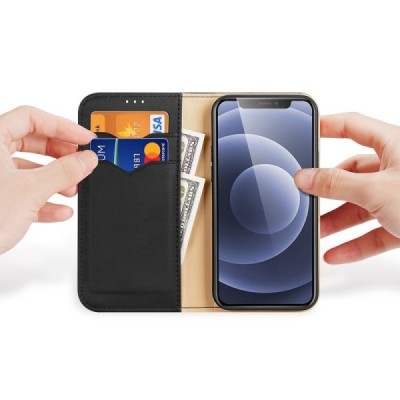 „Dux Ducis“ Hivo серии Apple iPhone 13 Mini чёрный кожаный чехол-книжка | Vacins.lv