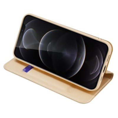 „Dux Ducis“ Skin серии Apple iPhone 13 Pro золотой кожаный чехол-книжка | Vacins.lv