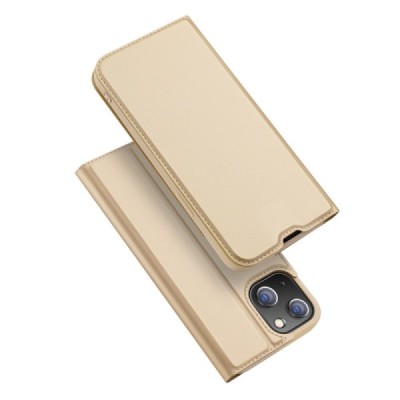 „Dux Ducis“ Skin серии Apple iPhone 13 золотой кожаный чехол-книжка | Vacins.lv