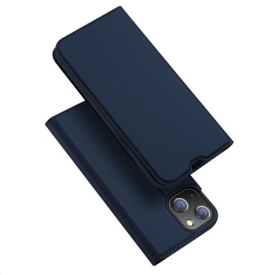 Apple iPhone 13 Mini „Dux Ducis“ Skin sērijas tumši zils ādas atvērams maciņš | Vacins.lv