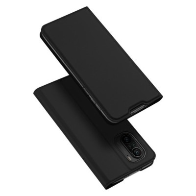 Xiaomi Poco F3 (Mi 11i) „Dux Ducis“ Skin sērijas melns ādas atvērams maciņš | Vacins.lv