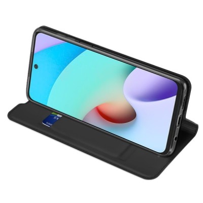 „Dux Ducis“ Skin серии  Xiaomi Redmi 10 чёрный кожаный чехол-книжка | Vacins.lv