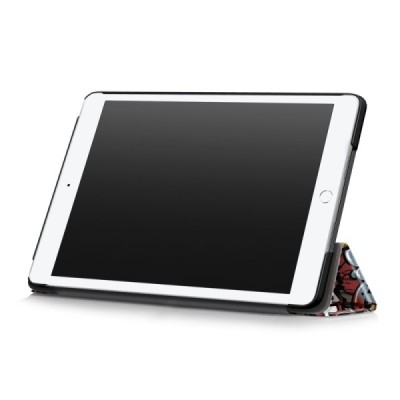 Apple iPad 10.2" (2019, 2020, 2021) „Street Art“ открываемый разноцветный кожаный чехол - книжка | Vacins.lv