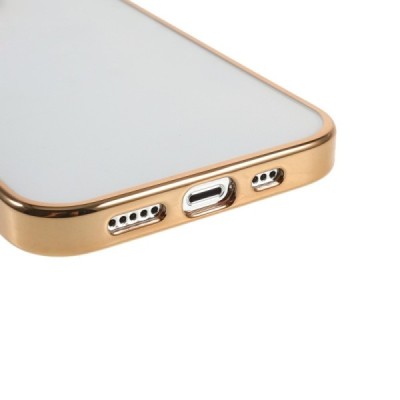 Apple iPhone 13 Pro Max „X-Level“ Glitter dzidrs (caurspīdīgs) silikona TPU apvalks (apmales zeltā krāsā) | Vacins.lv