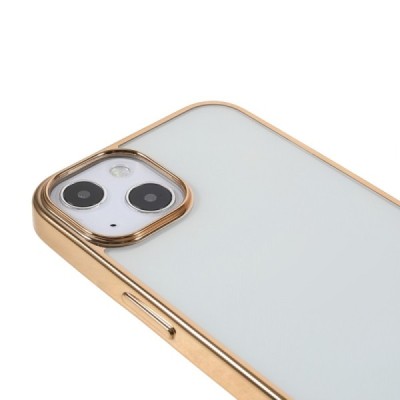Apple iPhone 13 Mini „X-Level“ Glitter Case TPU силиконовый прозрачный чехол с золотой рамкой | Vacins.lv