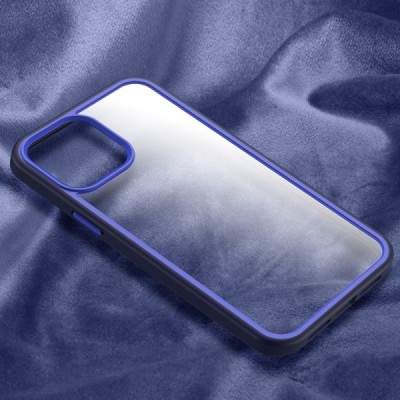 Apple iPhone 13 Pro „X-Level“ Colorful силиконовый прозрачный чехол с синей рамкой | Vacins.lv