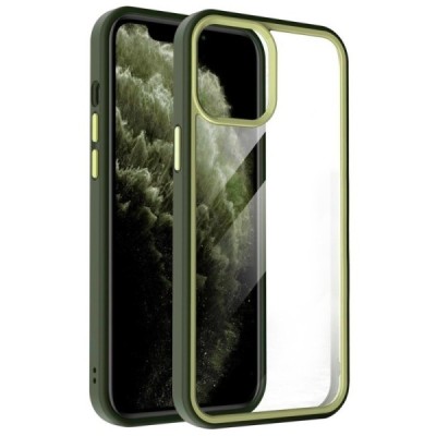 Apple iPhone 13 Pro „X-Level“ Colorful силиконовый прозрачный чехол с желтой рамкой | Vacins.lv
