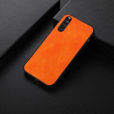 Sony Xperia 10 III „Deluxe Leather“ oranžs ādas apvalks | Vacins.lv