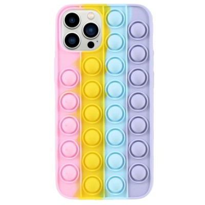Apple iPhone 13 Pro Max „Popit“ Bubble мягкий силиконовый чехол из TPU розового цвета | Vacins.lv