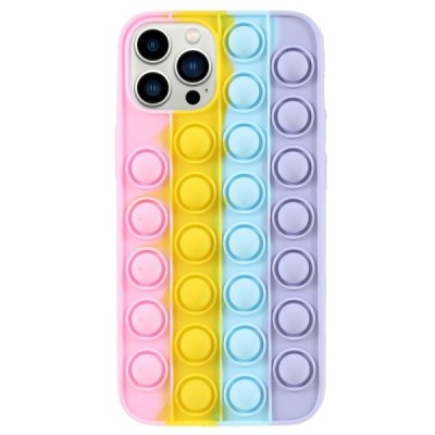 Apple iPhone 13 (13 Pro) „Popit“ Bubble  мягкий силиконовый чехол из TPU розового цвета | Vacins.lv