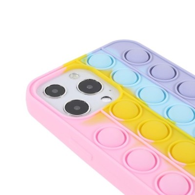 Apple iPhone 13 (13 Pro) „Popit“ Bubble  мягкий силиконовый чехол из TPU розового цвета | Vacins.lv