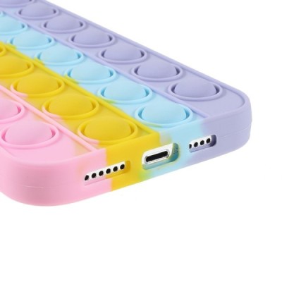 Apple iPhone 13 (13 Pro) „Popit“ Bubble  мягкий силиконовый чехол из TPU розового цвета | Vacins.lv