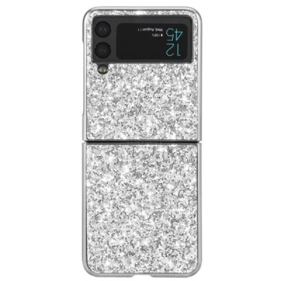 Samsung Galaxy Z Flip3 (F711) „Shine“ Glittery sudrabs plastika apvalks | vacins.lv