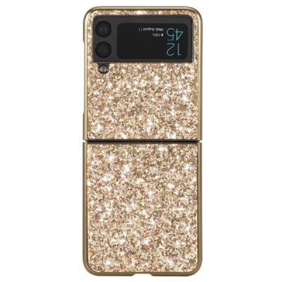 Samsung Galaxy Z Flip3 (F711) Shine Glittery золотой пластиковый чехол | Vacins.lv