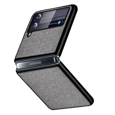 Samsung Galaxy Z Flip3 (F711) „Bi-Color“ Splicing pelēks ādas apvalks | Vacins.lv