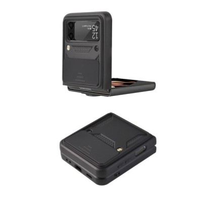 Samsung Galaxy Z Flip3 (F711) „Kickstand“ pastiprinātas aizsardzības melns apvalks | Vacins.lv