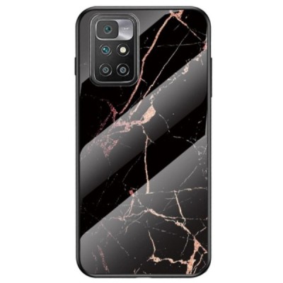Xiaomi Redmi 10 „Marble“ твердый силиконовый чехол TPU чёрного / золотого цвета | Vacins.lv