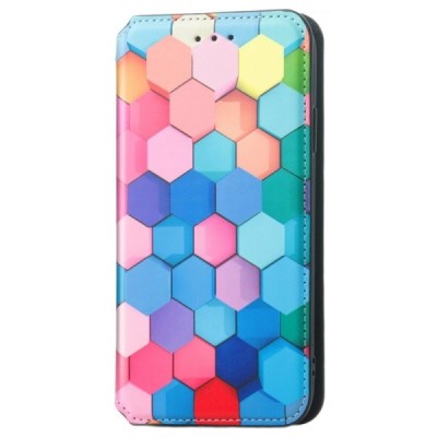 Apple iPhone 13 Pro Max открываемый разноцветный „Caseneo“ Honeycomb кожаный чехол-книжка | Vacins.lv