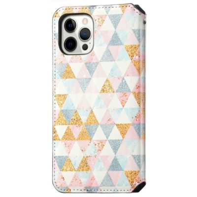 Apple iPhone 13 Pro Max открываемый разноцветный „Caseneo“ Rhombus кожаный чехол-книжка | Vacins.lv