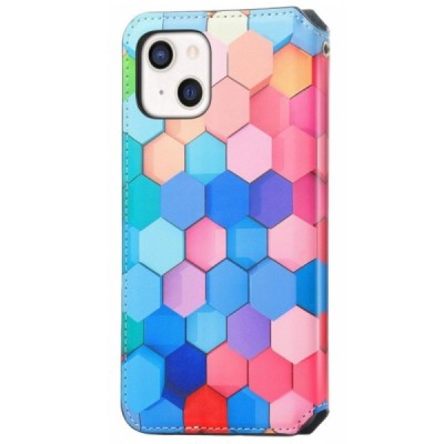 Apple iPhone 13 Mini открываемый разноцветный „Caseneo“ Honeycomb кожаный чехол-книжка | Vacins.lv