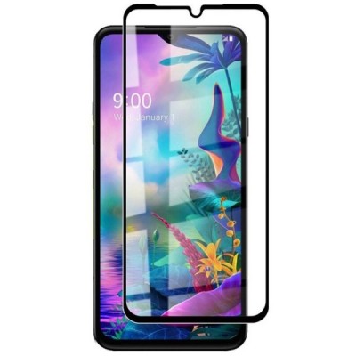 LG G8X ThinQ Calans Tempered Glass melns ekrāna aizsargstikls | Vacins.lv