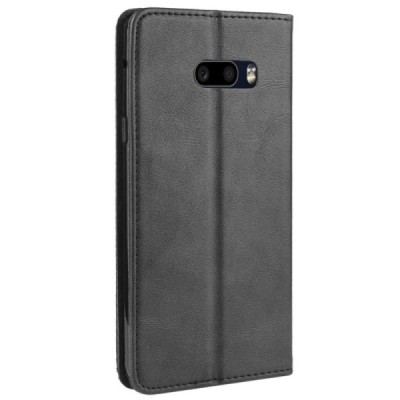 „Retro“ LG G8X ThinQ открываемый чёрный кожаный чехол - книжка | Vacins.lv