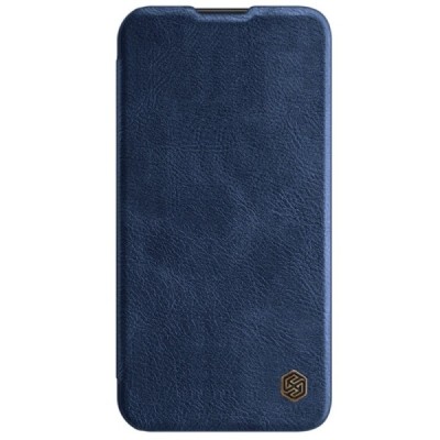 Apple iPhone 13 Pro Max роскошный серии Nillkin Qin Pro кожаный чехол-книжка - синий | Vacins.lv