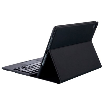 Apple iPad 9.7" 2017 (iPad 9.7" 2018) ādas atvēramais melns futrālis ar bluetooth tastatūra | Vacins.lv