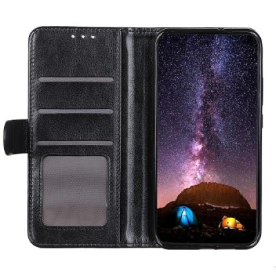 Samsung Galaxy A03s SM-A037G atvēramais ādas melns maciņš (maks) | Vacins.lv