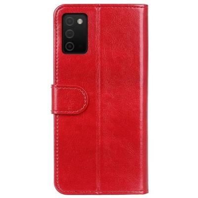 Samsung Galaxy A03s SM-A037G atvēramais ādas sarkans maciņš (maks) | Vacins.lv