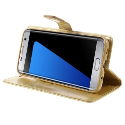 Mercury Blue Moon чехол-книжка Samsung Galaxy S7 Edge (G935) золотого цвета | Vacins.lv