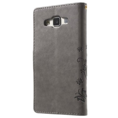 „Butterfly“ Samsung Galaxy A5 (A500F) pelēks ādas maciņš | Vacins.lv