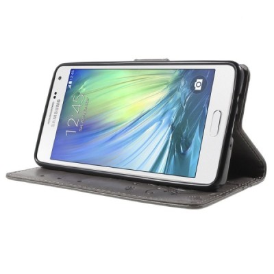 „Butterfly“ Samsung Galaxy A5 (A500F) pelēks ādas maciņš | Vacins.lv