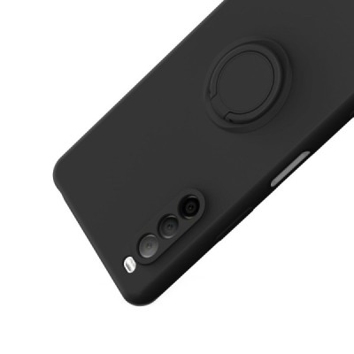 Sony Xperia 10 III Kickstand Shell cieta silikona (TPU) melns apvalks | vacins.lv