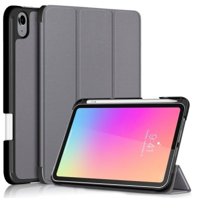 Apple iPad mini 6 2021 „Stylus“ atvēramais pelēks ādas maciņš | Vacins.lv