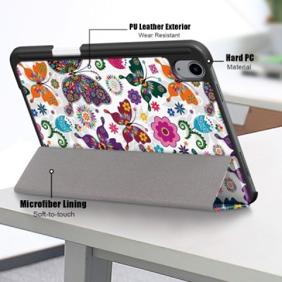 Apple iPad mini 6 2021 „Butterflies“ atvēramais krāsains, maciņš | Vacins.lv