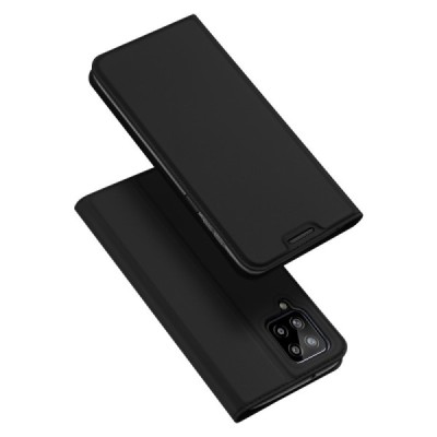 Samsung Galaxy A22 4G „Dux Ducis“ Skin sērijas melns ādas atvērams maciņš | Vacins.lv