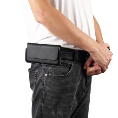 „Waist“  универсальный чёрный кожаный чехол к ремню (размер XL+) | Vacins.lv