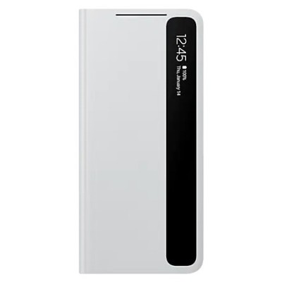 Samsung Galaxy S21 Ultra (G998B) oficiāls Smart Clear View Cover atvērams gaiši pelēks maciņš (maks) | Vacins.lv